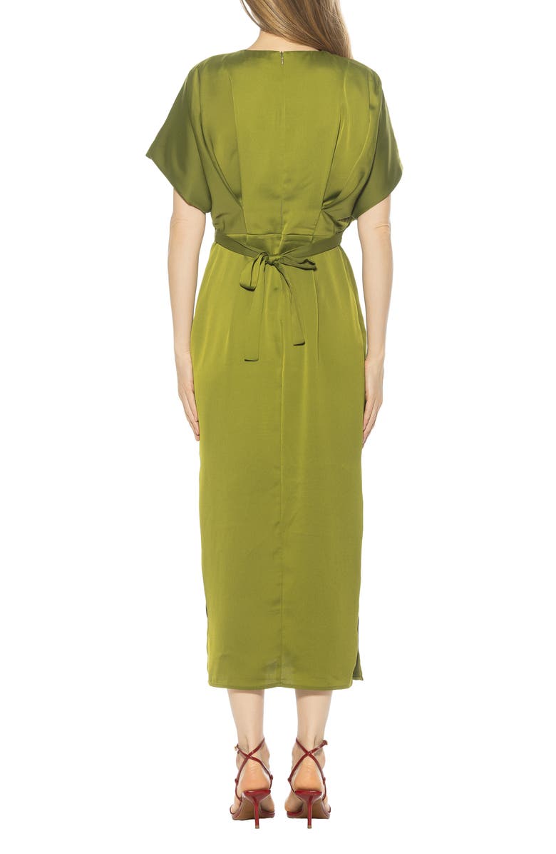 Alexia Admor Sylvi Draped Sleeve Midi Dress, Alternate, color, Sage