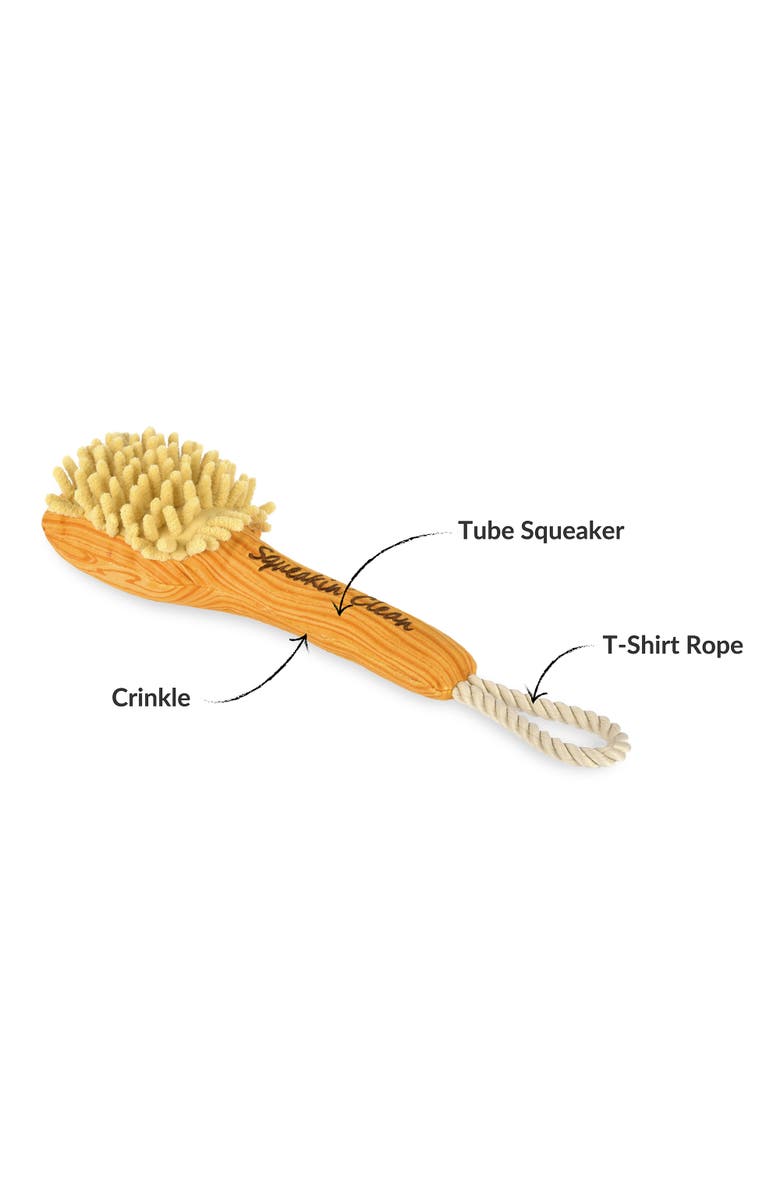 P.L.A.Y. Splish Splash Bark N Bristles, Plush Dog Toy, Loofa Squeaker & Crinkle, Alternate, color, Multicolored