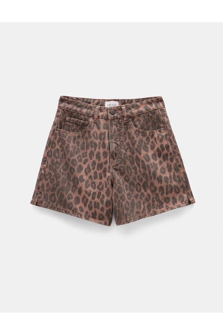 Printed Essential Denim Shorts, Alternate, color, Leopard Print