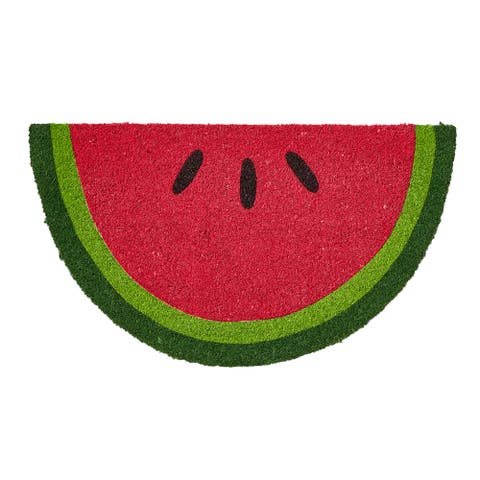 Watermelon Slice Non-Slip Coir Door Mat Fun Outdoor Decor