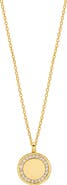 Estella Bartlett Cubic Zirconia Halo Coin Pendant Necklace