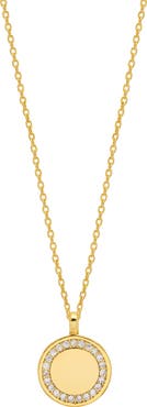 Estella Bartlett Cubic Zirconia Halo Coin Pendant Necklace