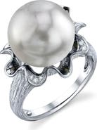 The Pearl Source South Sea Pearl & Diamond Robin Ring