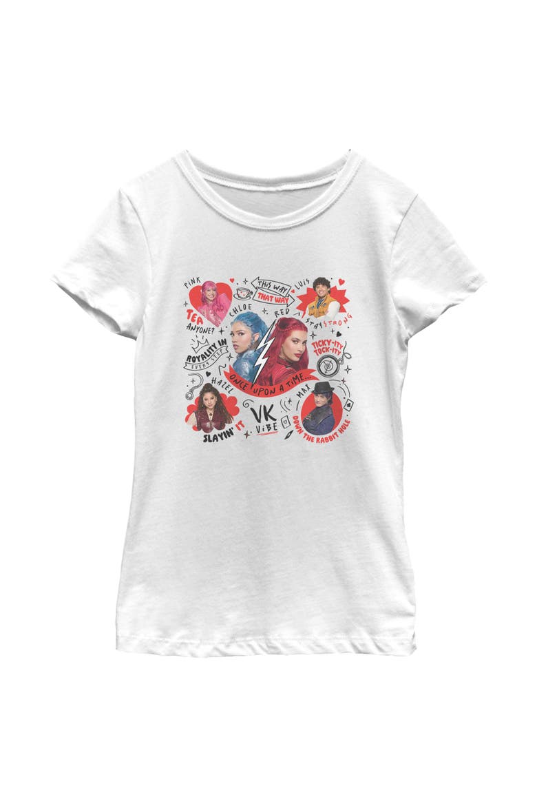 Girl's Descendants Wicked Wonderland Team Once Upon A Time  Graphic T-Shirt, Main, color, White
