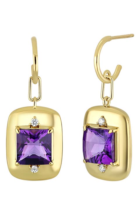 Iris Amethyst & Diamond Drop Earrings (Online Trunk Show)