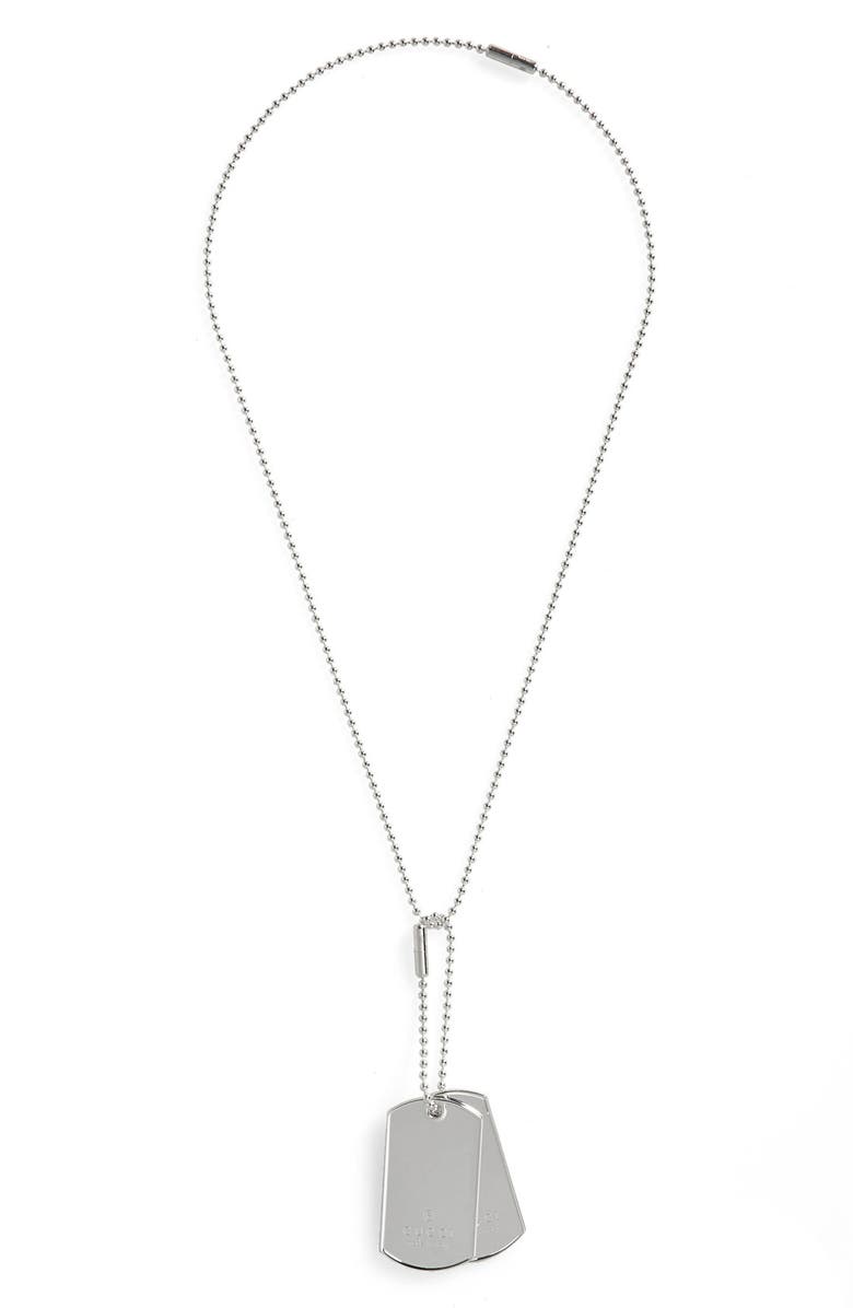 Gucci Silver Dog Tag Necklace, Main, color,