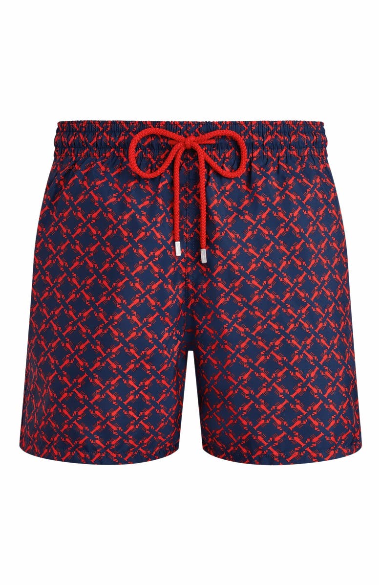 Vilebrequin Men's Crab Ballons Ultra-Light and Packable Swim Shorts, Alternate, color, Bleu Marine