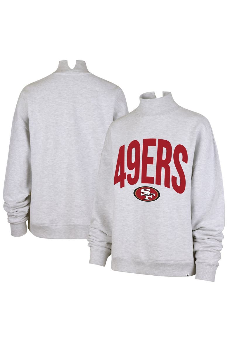 Women's '47  Gray San Francisco 49ers Subtle Muse Mock Neck Sweatshirt, Main, color, Gray