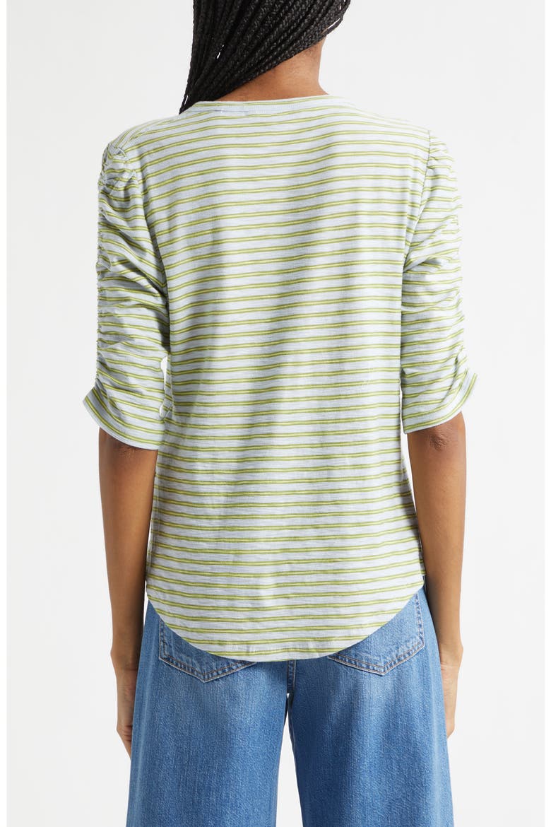 Waldorf Stripe Ruched Sleeve Tee, Alternate, color, BANDED STRIPE