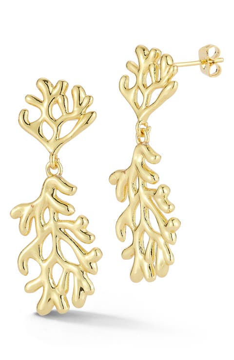 Coral Drop Earrings