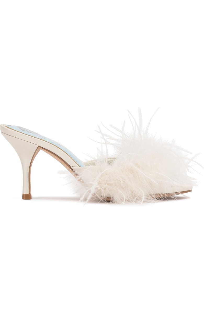 Vince Camuto Paelly Faux Feather Slide Sandal, Alternate, color, Milk