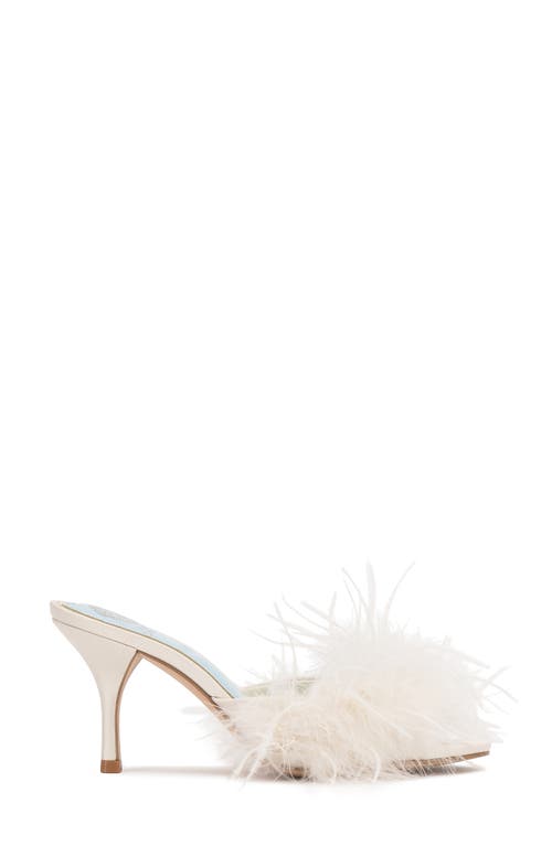 Vince Camuto Paelly Faux Feather Slide Sandal In White