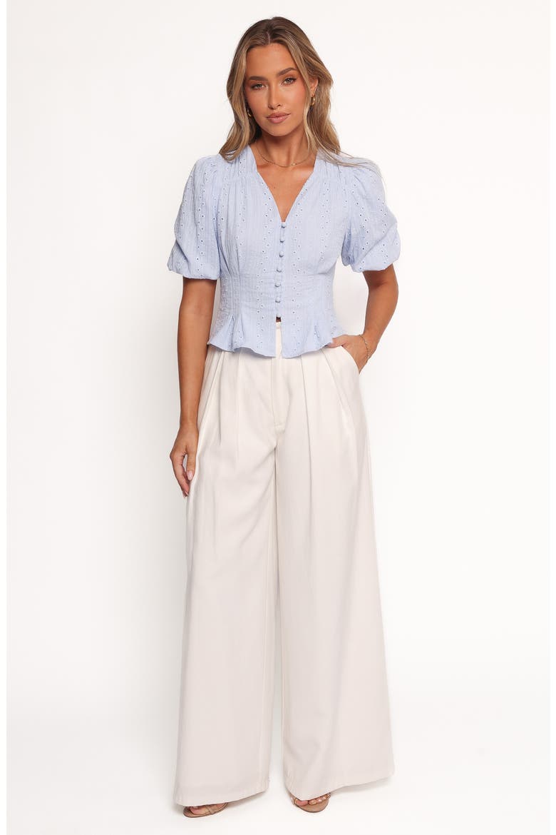 Yuva Eyelet Crop Top, Alternate, color, CORNFLOWER BLUE