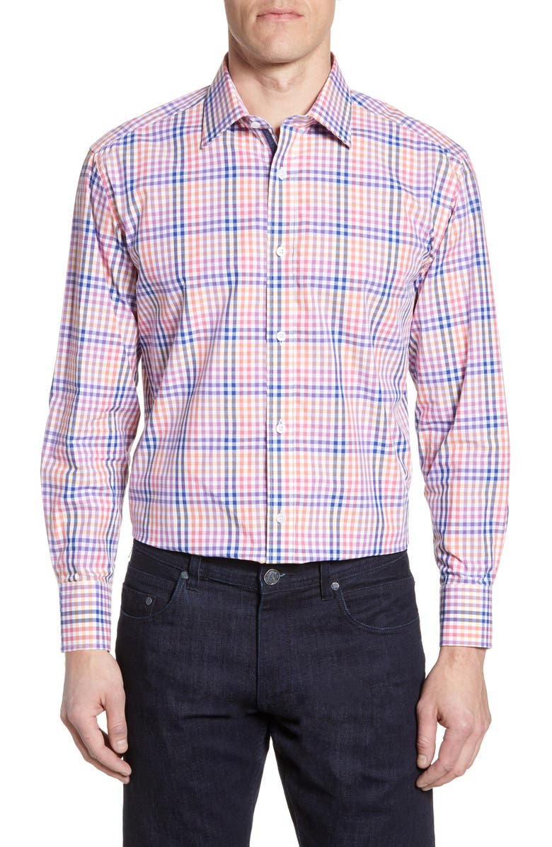 English Laundry Trim Fit Check Dress Shirt, Main, color, 