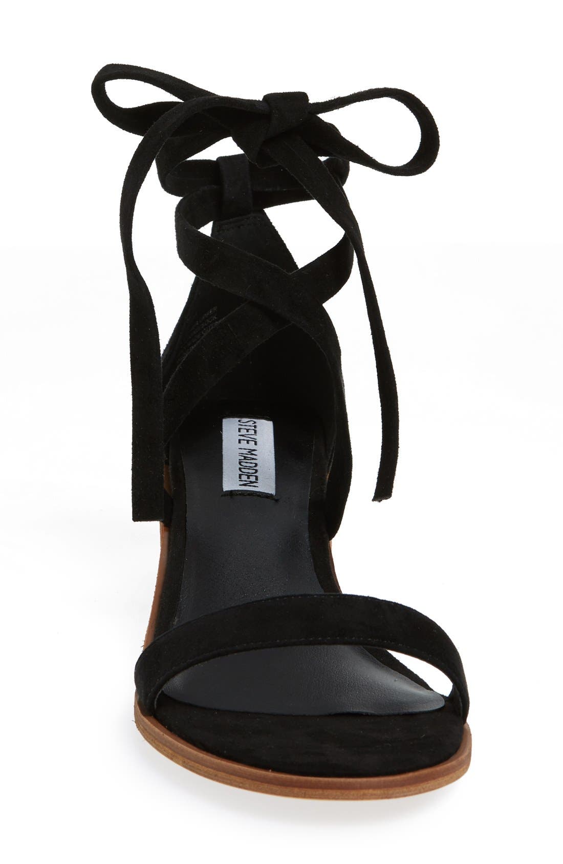 'Rizzaa' Ankle Strap Sandal, Alternate, color, BLACK SUEDE
