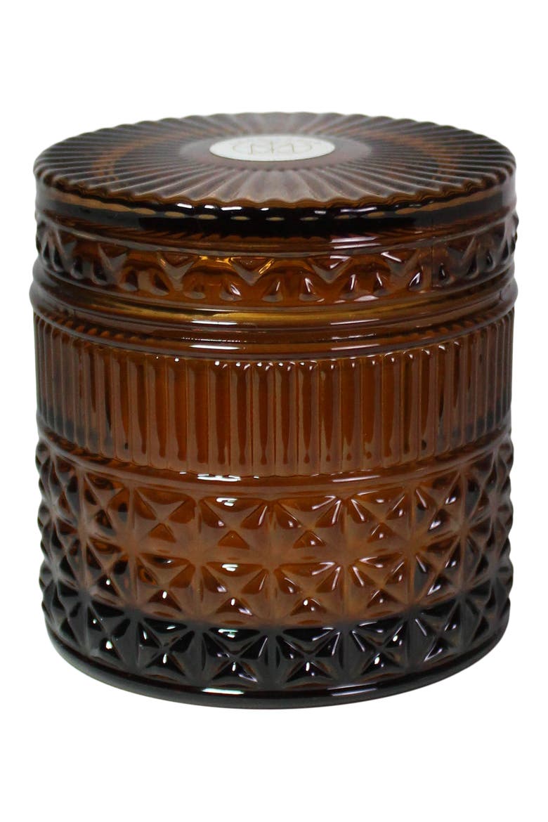 Simmering Spices 9.5 oz. Molded Amber Candle, Main, color, SIMMERING SPICES