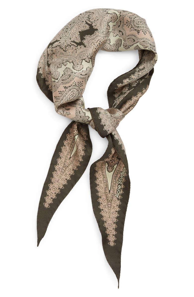 Acne Studios Vassoto Paisley Print Oblong Silk Scarf, Alternate, color, 