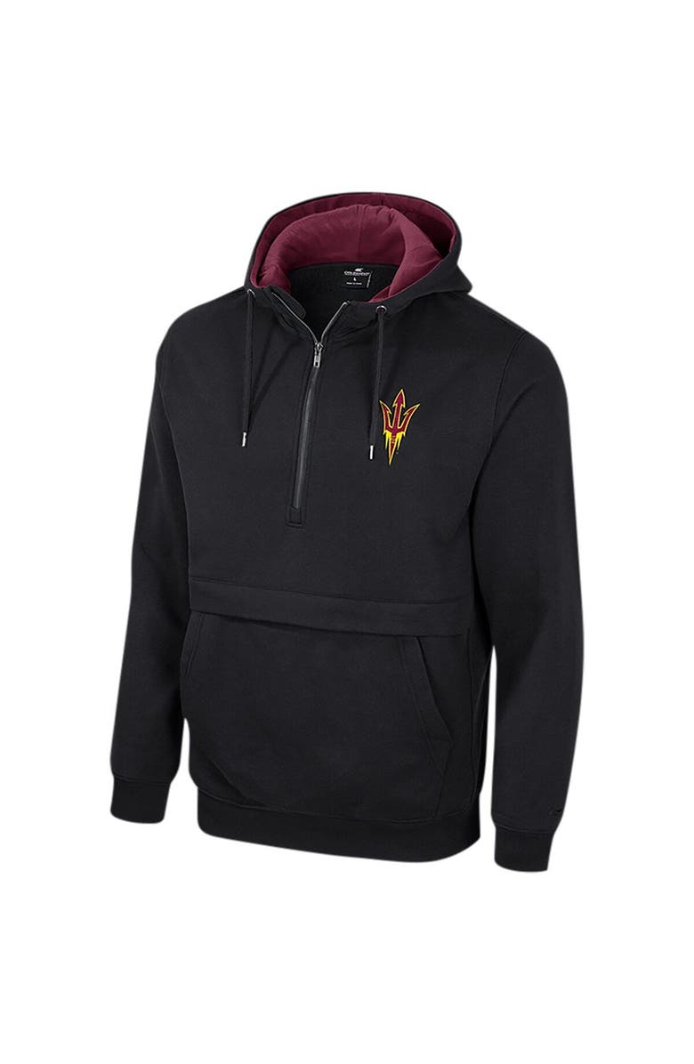 COLOSSEUM Men's Colosseum Black Arizona State Sun Devils Half-Zip Hoodie, Alternate, color, Black