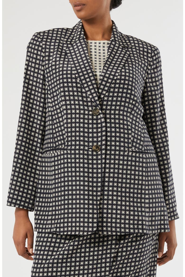 Umano Silk Blazer, Main, color, MIDNIGHT BLUE