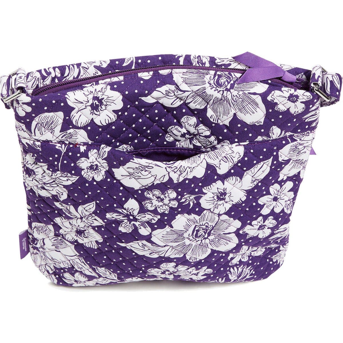 VERA BRADLEY TCU Horned Frogs Rain Garden Triple-Zip Hipster Crossbody Bag, Alternate, color, Purple