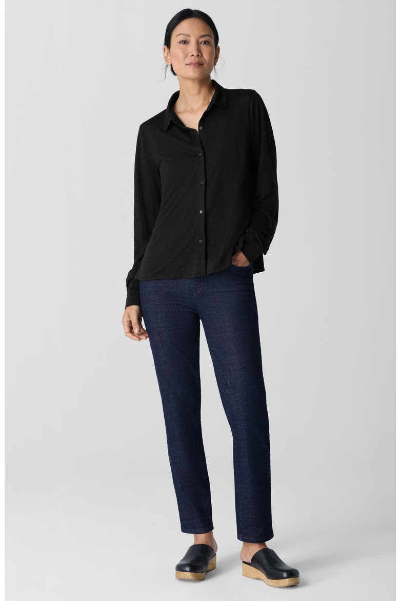 Classic Slim Fit Organic Linen Button-Up Shirt, Alternate, color, BLACK