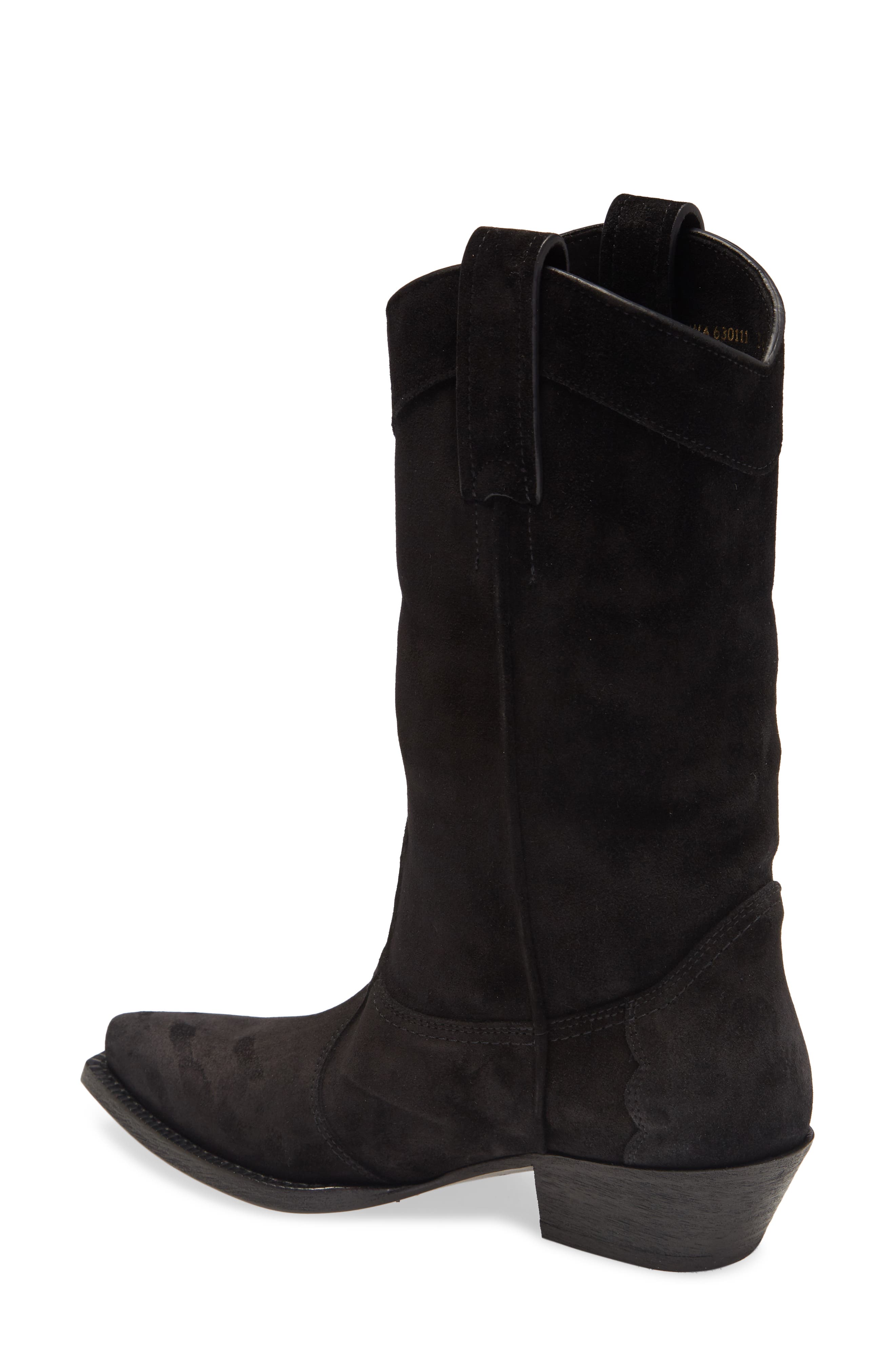 Saint Laurent Houston Suede Cowboy Boot, Alternate, color, 