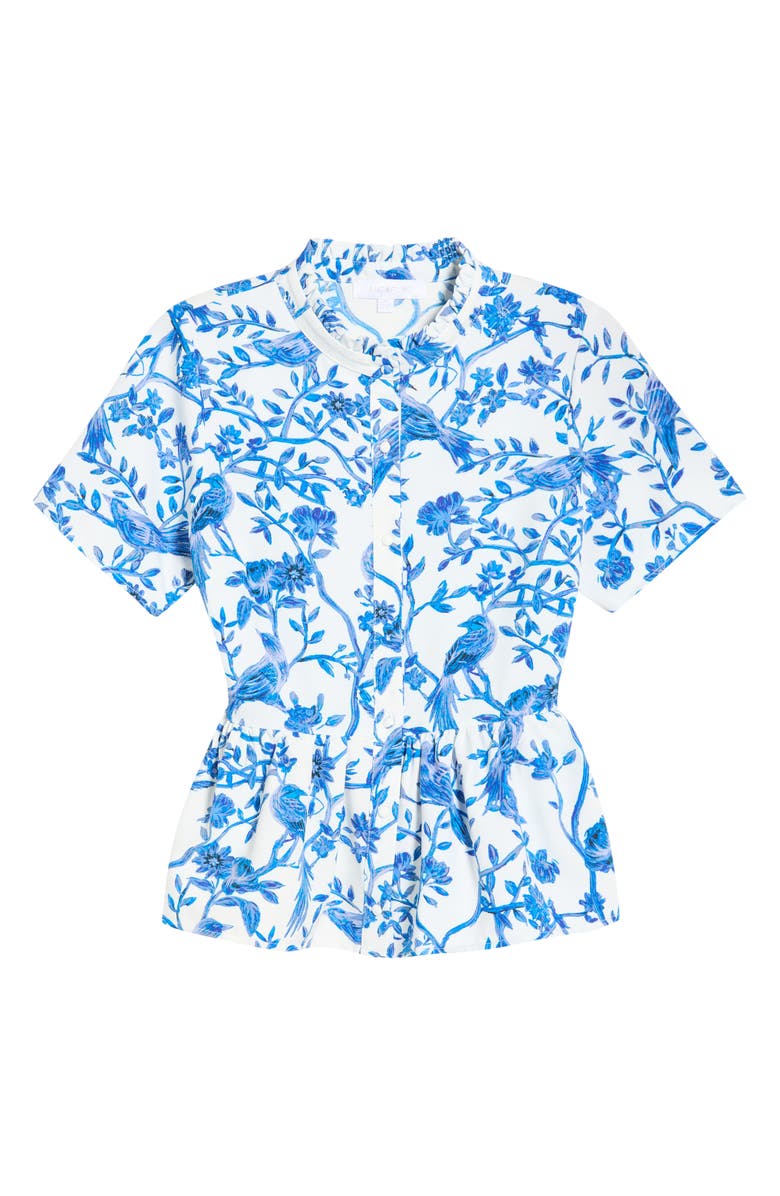 SUGARLIPS Ciela Floral Print Shirt, Main, color, Whte-Blues