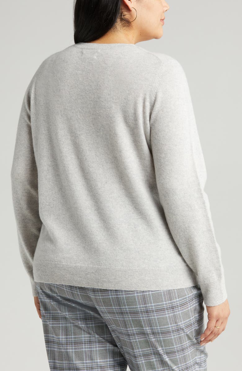 Nordstrom Cashmere Crewneck Sweater, Alternate, color, Grey Light Heather
