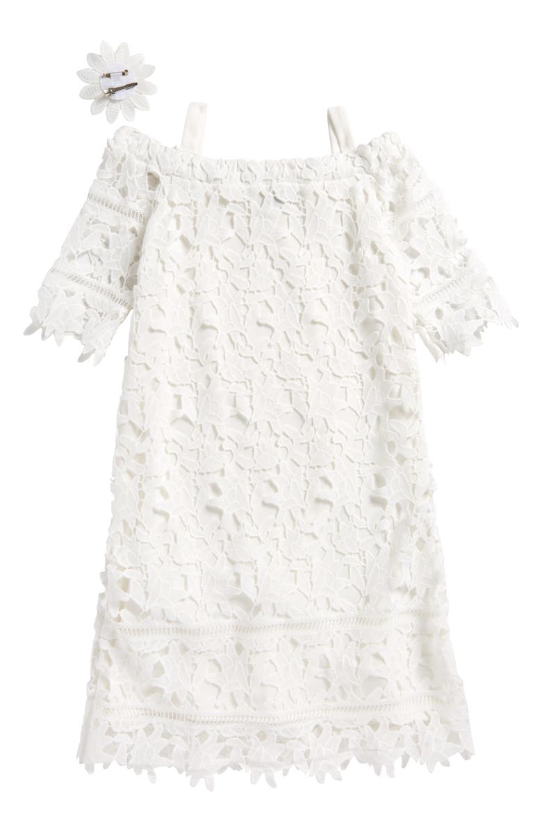 Ava & Yelly Lace Cold Shoulder Shift Dress, Alternate, color, 