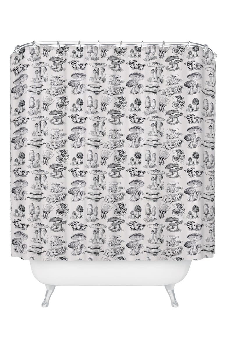 Deny Designs Mushroom Collection Shower Curtain, Main, color,