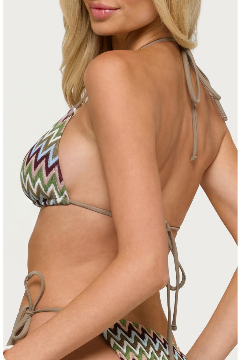 Alayna Zigzag Triangle Bikini Top, Alternate, color, OLIVE