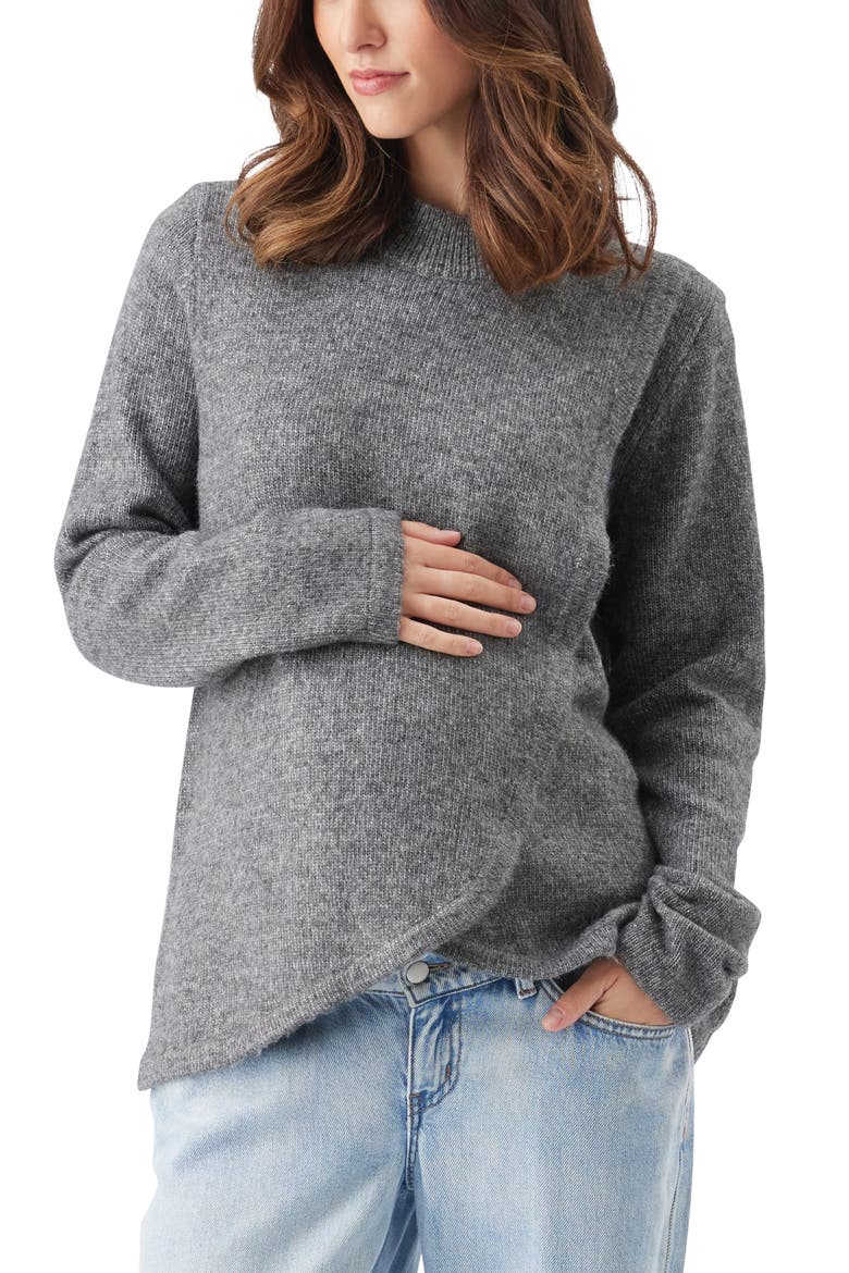 Addison Nursing Knit, Alternate, color, Charcoal