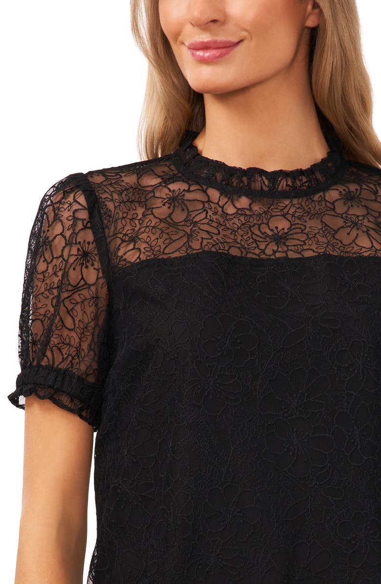 CeCe Puff Sleeve Floral Lace Blouse, Alternate, color, 