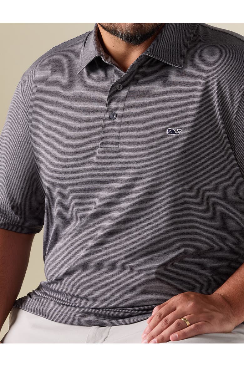 Big & Tall St. Jean Striped Sankaty Polo Shirt V2, Alternate, color, STP BLACK AND WHITE