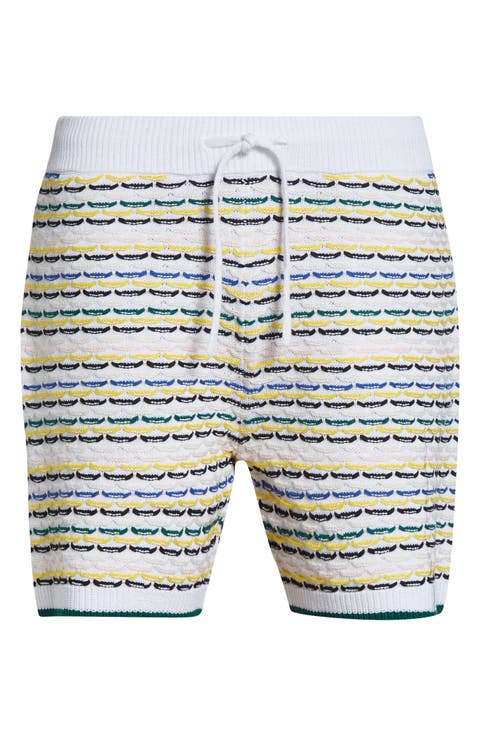 Cotton Tuck Stitch Sweater Shorts
