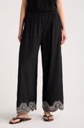 A.REN Isaly Embroidered Wide Leg Pants