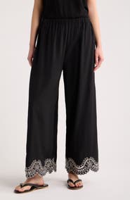 A.REN Isaly Embroidered Wide Leg Pants