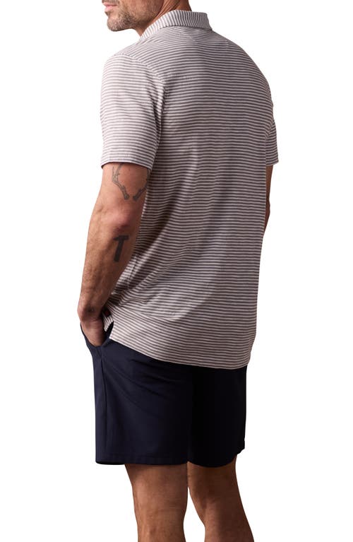 The Normal Brand Slub Pocket Polo In Moss Stripe
