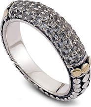 SAMUEL B. 18K Gold & Sterling Silver Pavé Semiprecious Stone Band Ring