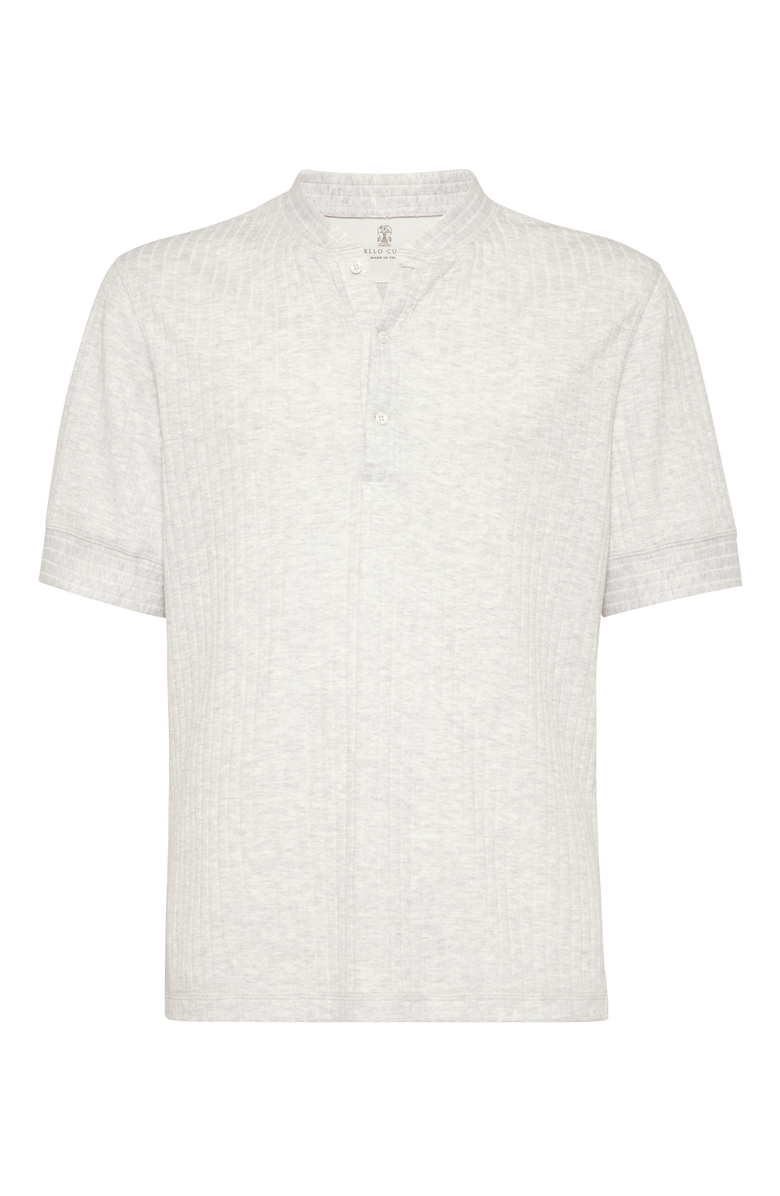 Brunello Cucinelli Henley collar T-shirt, Main, color, 