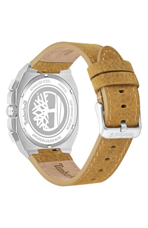 Timberland Mackinac Multifunction Chronograph Leather Strap Watch, 44mm X 25mm In Tan
