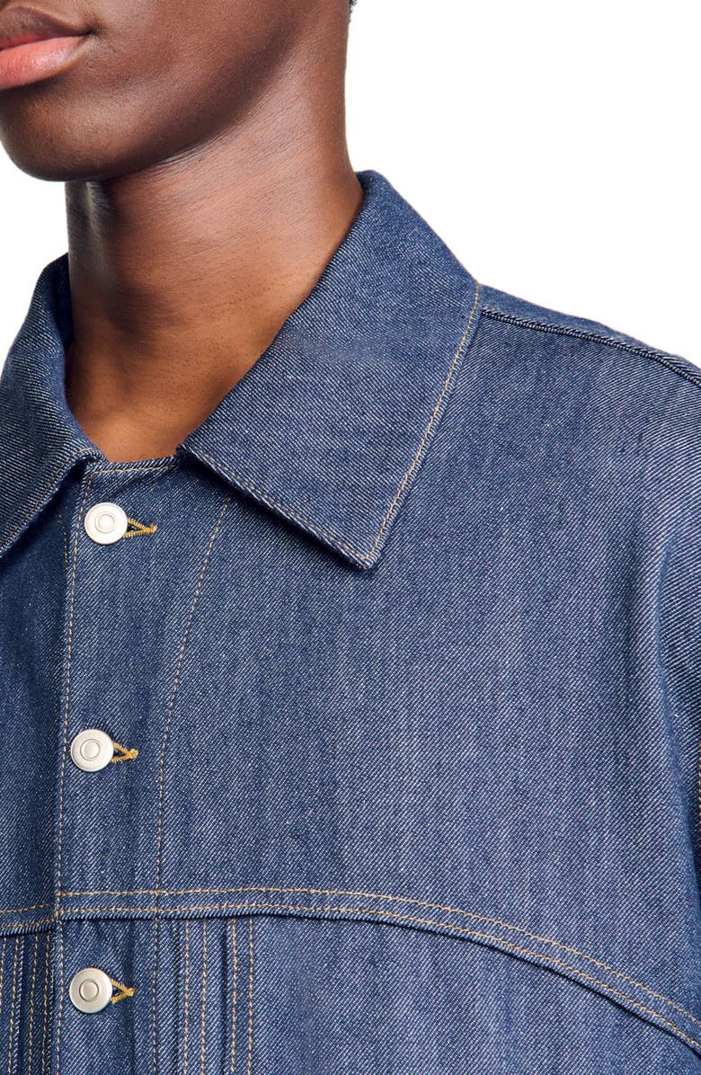 SANDRO Chambray jacket, Alternate, color, Raw-Denim