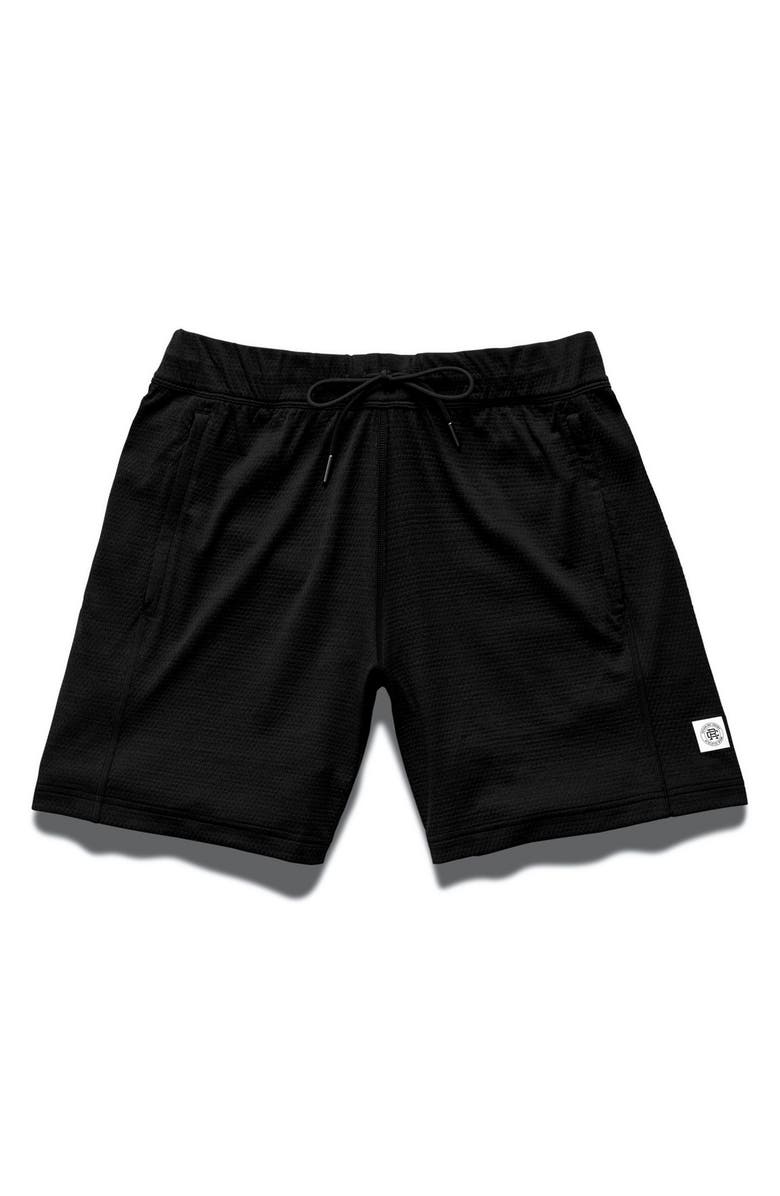 Reigning Champ Solotex<sup>®</sup> Mesh Tiebreak 7-Inch Shorts, Main, color, Black
