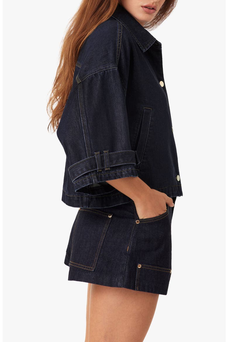 Cape Denim Crop Jacket, Alternate, color, RINSE