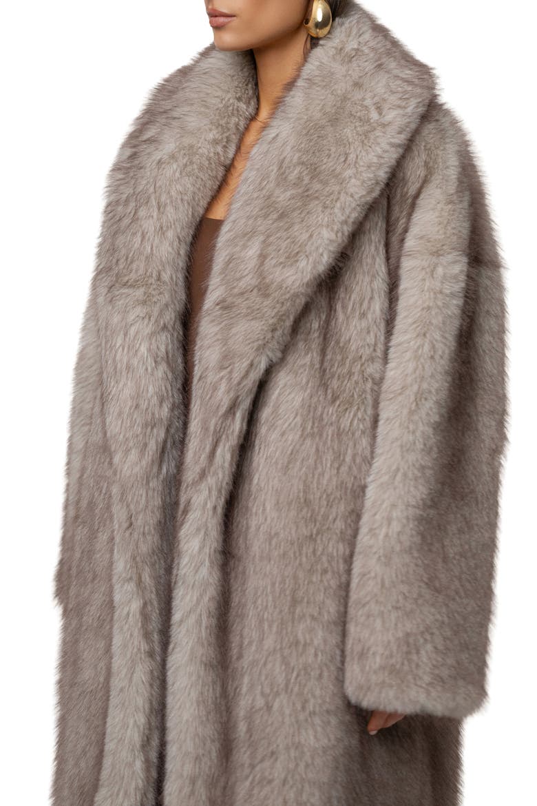 Aspen Days Faux Fur Coat, Alternate, color, IVORY