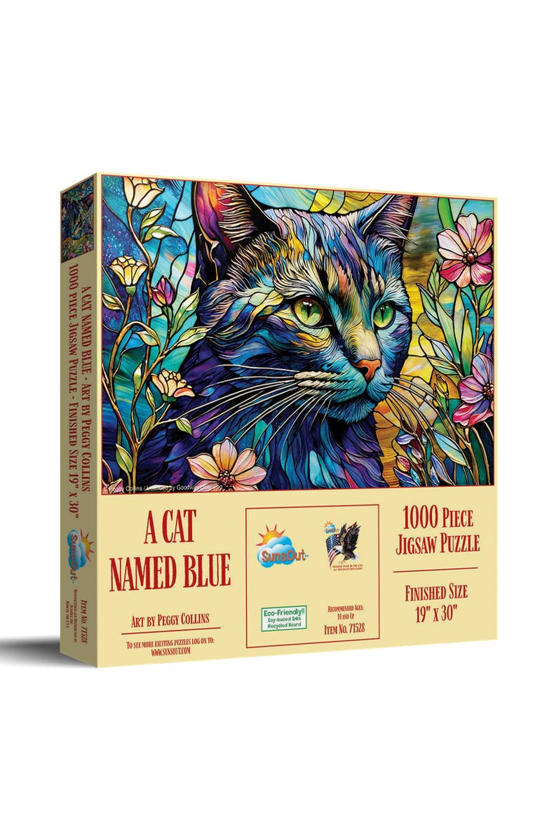 Sunsout A Cat Named Blue 1000 piece Jigsaw Puzzle for Adults, Main, color, Multicolor