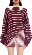 LIONESS Rising Sun Stripe Polo Sweater