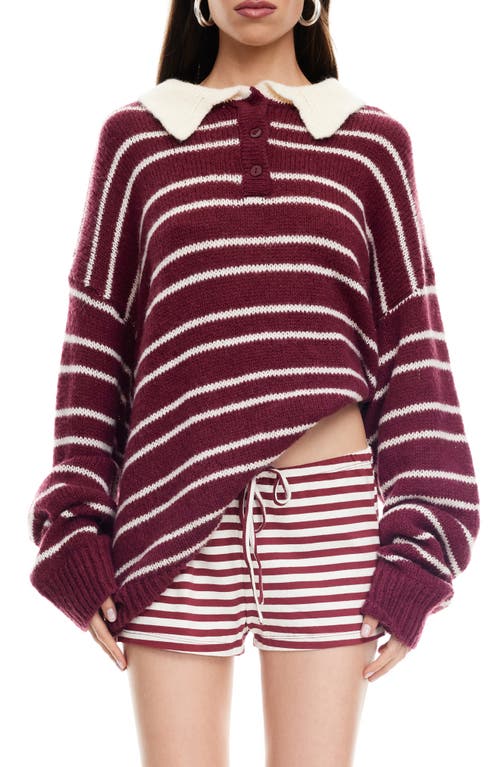 Lioness Rising Sun Stripe Polo Sweater In Multi