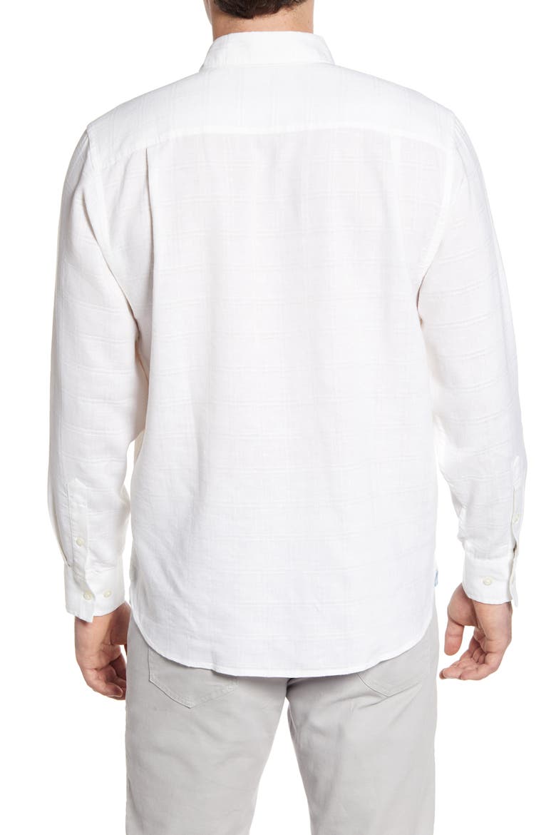 Costa Capri Classic Fit Linen Blend Button-Up Shirt, Alternate, color, WHITE
