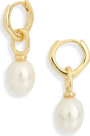 ARGENTO VIVO Single Pearl Huggie Hoop Earrings